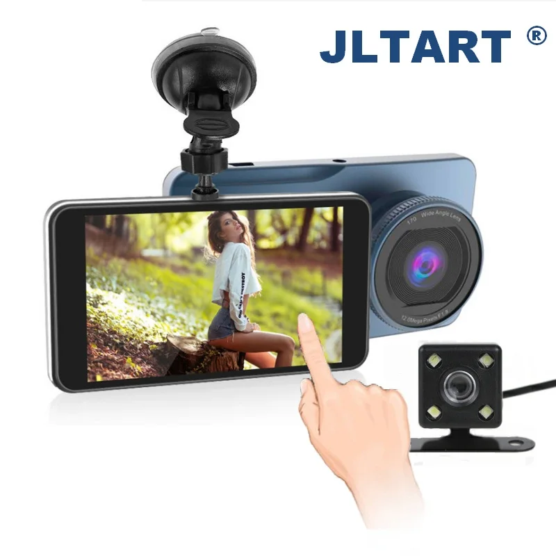 4 &quotIPS двойной объектив 1080P FHD ночное видение g сенсор регистратор циклическая