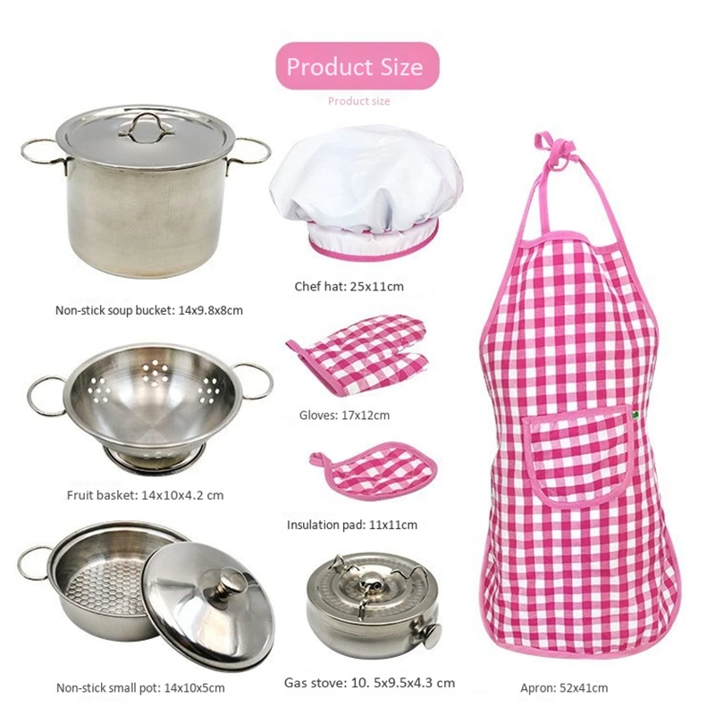 

Children's Play Kitchen Toy Set Stainless Steel Kitchen Toy Set