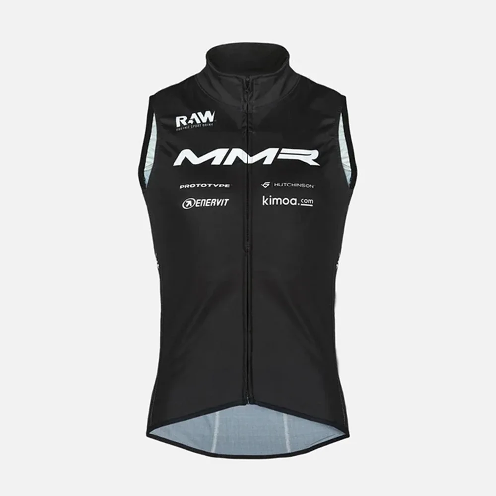 

Ветрозащитный велосипедный жилет MMR FACTORY RACING TEAM BLACK ONLY, безрукавка, джерси, одежда для велоспорта, 2021