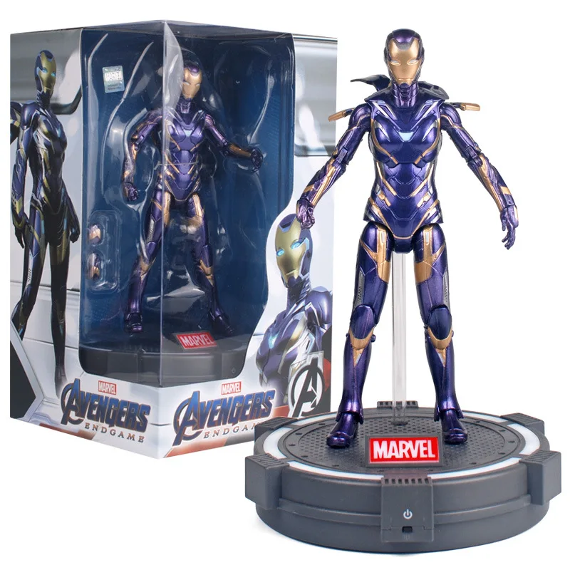 

Genuine Marvel Avengers Endgame Super Heroes Iron Man MK85 Pepper Potts With Luminous Base Tray Action Figure Model Dolls Toys