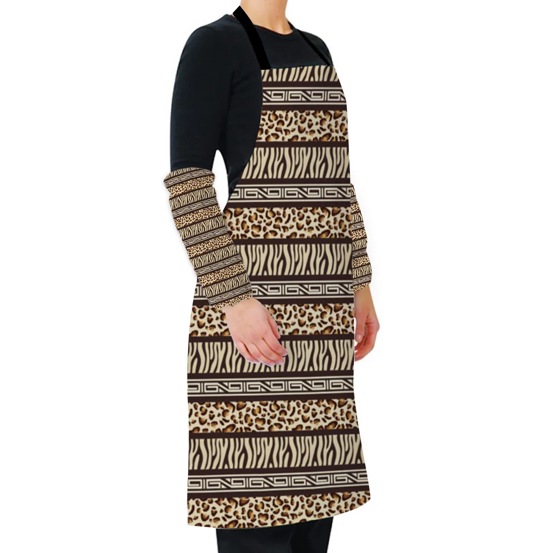 Фартук леопардового цвета в стиле пэчворк с изображением животных набор для