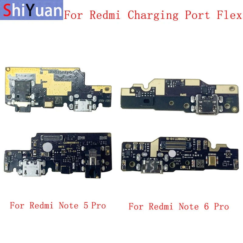 Original USB Charging Port Connector Board Parts Flex Cable For Xiaomi Redmi Note 5 Pro 6 Pro Model Replacement Parts