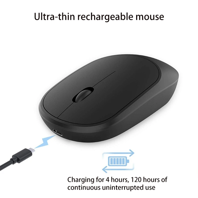 Wireless Mouse Simple Silent Optical 1600dpi Ergonomic Design Gift Computer Accessory 2.4 G Rechargeable | Компьютеры и офис