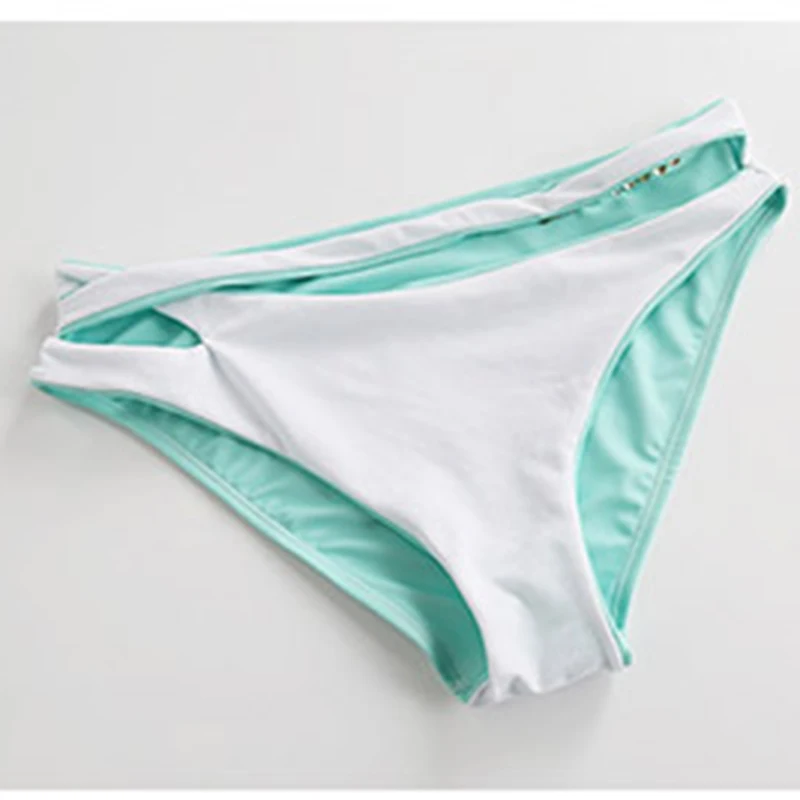 Бикини женский купальник сексуальный зеленый с лямкой через шею пуш ап микро