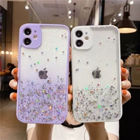 gradient glitter sequin phone case for iphone 11 12 pro max 12 mini xs max xr x 8 7 6s 6 plus se 2020 clear silicone cover case
