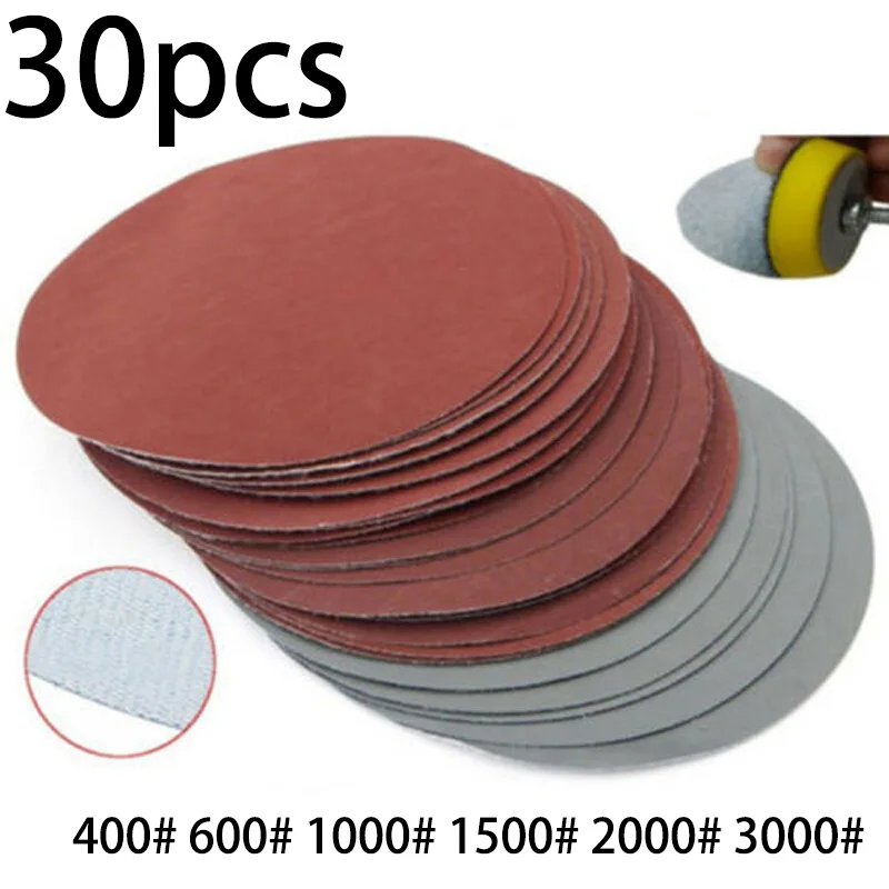 

30 шт., шлифовальные диски, 150 мм, зернистость 400 #-3000 #