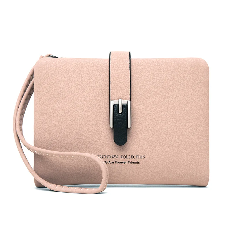 

Women's Short 2021 New Korean Version of PU Soft Surface Frosted Folding Wallet Simple Mini Student Female Coin Purse