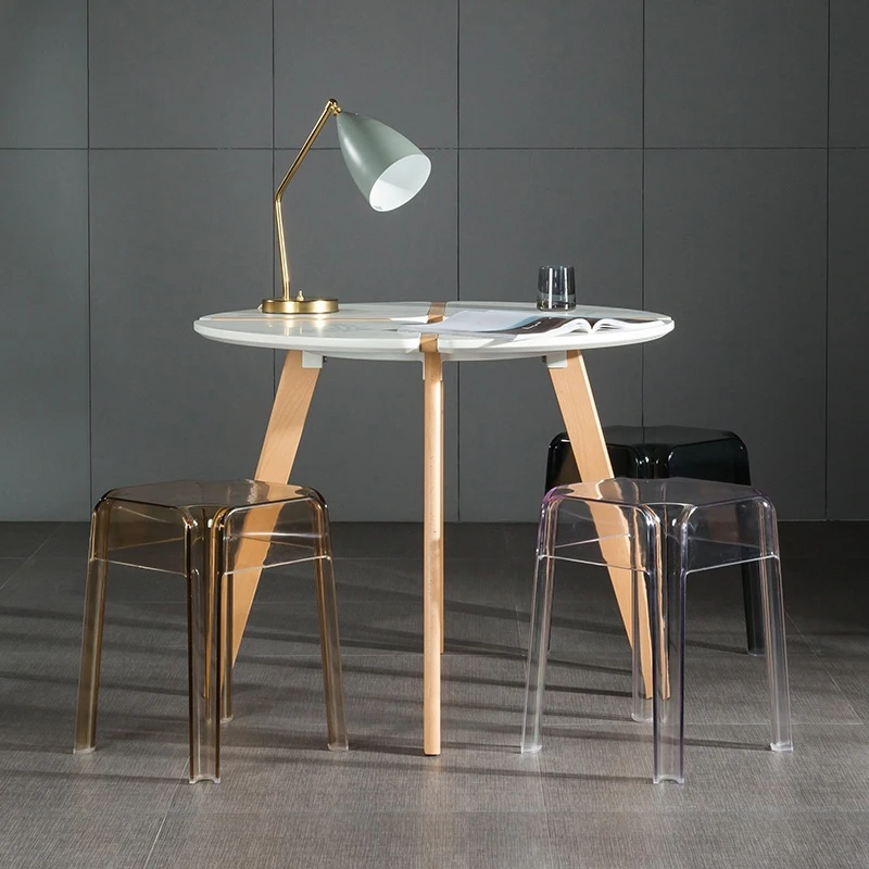 Скандинавский барный стул квадратный модный креативный прозрачный пластиковый