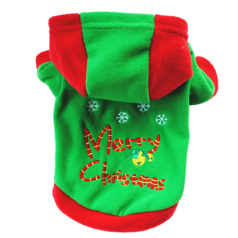 Рождественская Толстовка для собак и щенков свитер Флисовая теплая одежда