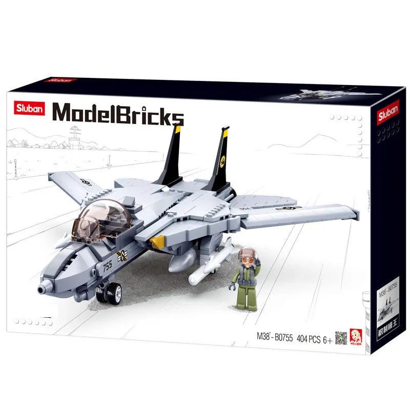 

DIY SLuban WW2 Military Boy Assembling Building Blocks Children's Educational Toys Tank Model Panda Fighter Gift For Children