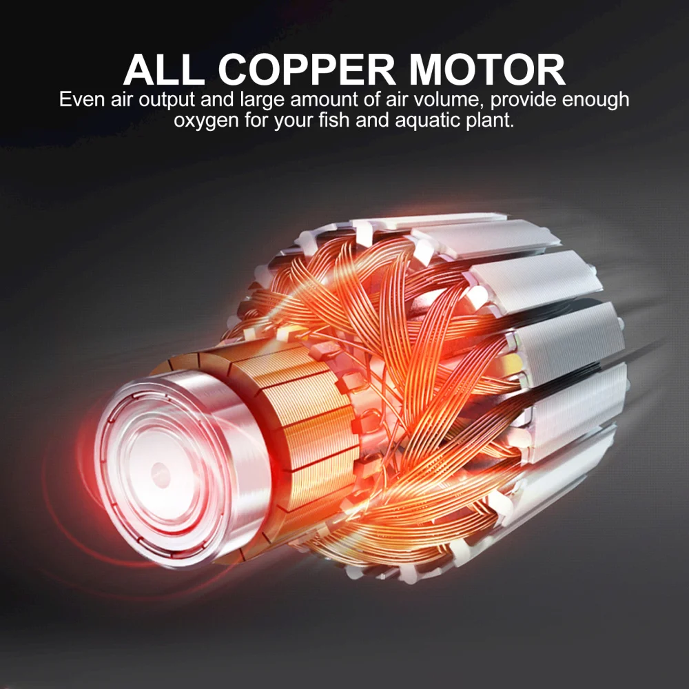 

Fish Tank Oxygen Pump Dual Hole Aerator Pump Mini Aquarium Air Pump US Plug