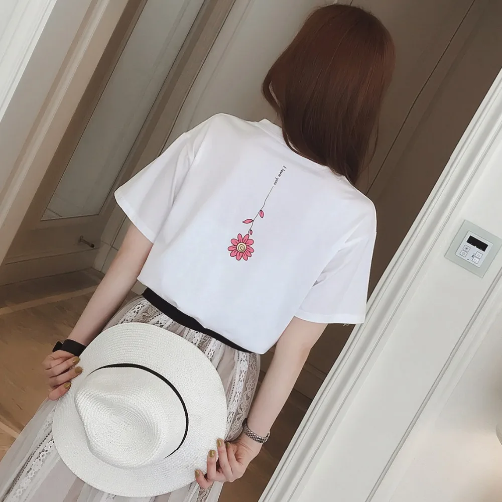 Женская футболка с принтом в стиле Харадзюку Повседневная коротким рукавом