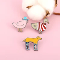 cute japanese girl luggage decoration animal duck bird pet dog metal drip brooch diy decorative lapel pin badge