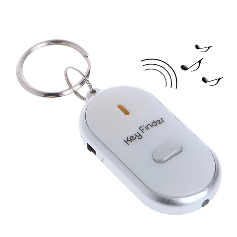 

White LED Key Finder Locator Find Lost Keys Chain Keychain Whistle Sound Control