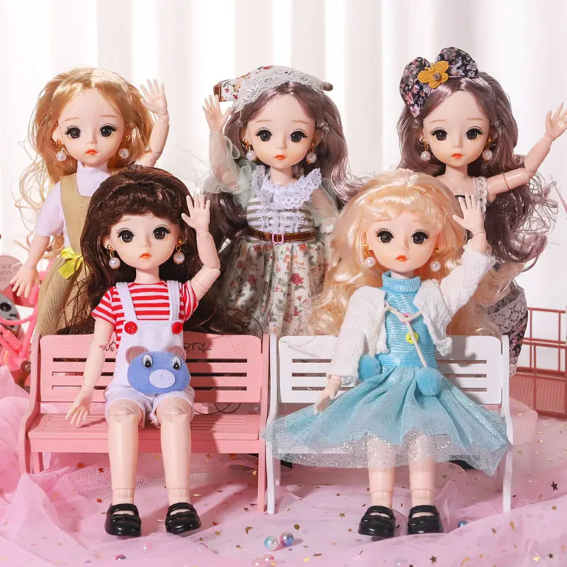 

Good Quality Mini Fashion Doll, 1/6 30cm 12INCH Ball Jointed Doll DIY Toys, With Clothes Shoes Wig Headwear, Best Gift For Girls