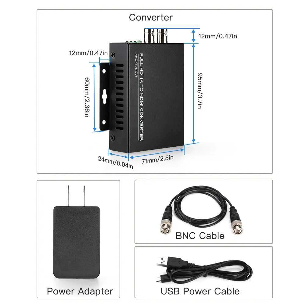 HDMI конвертер адаптер Full HD 4K 1080P 8MP BNC преобразователь видеосигнала HDMI монитор HDTV DVRs конвертировать TVI CVI AHD видео сигнал