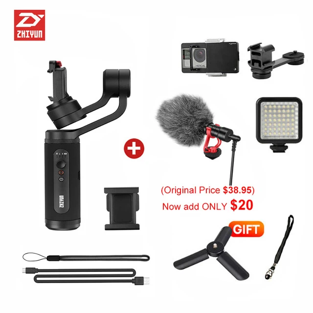 whole set 1 Zhiyun Smooth Q2 3-осевой ручной смартфон Gimbal стабилизатор pk DJI Osmo Mobile 3 2 - Цвет: whole set 1
