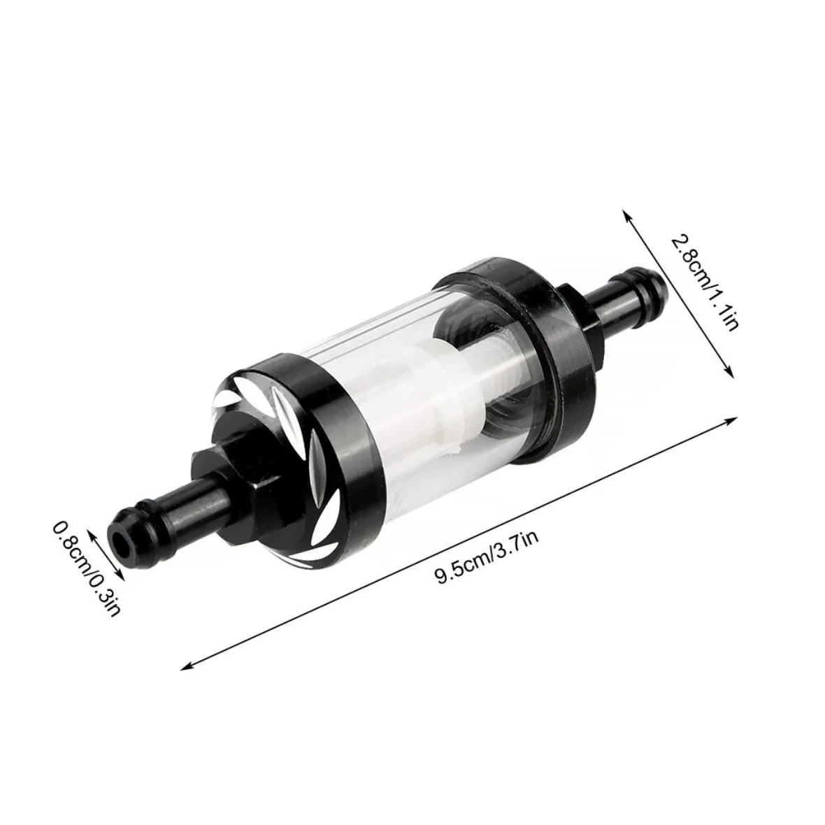 

5/16\\\" Fuel Filter 8mm Accessories Chrome And Glass Diesel Filter Motorcycle Universal