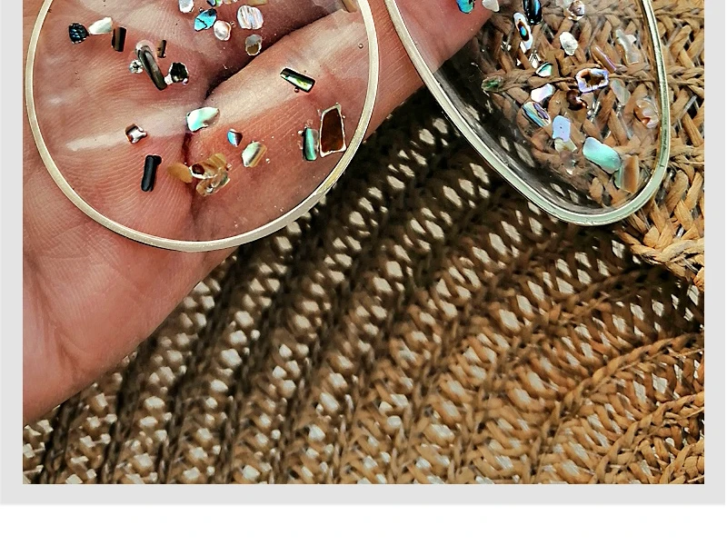 17 км большие серьги большие серьги-подвески из смолы для женщин Boho Золотая оболочка геометрические висячие серьги модные корейские драгоценности