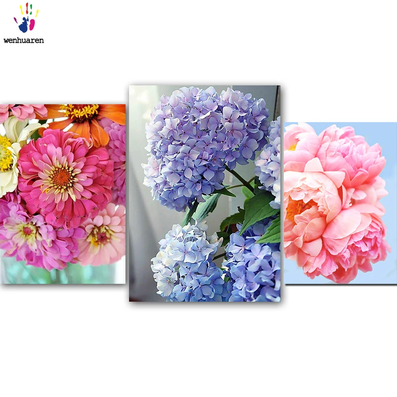 DIY картинки для раскраски по номерам с цветами красота различных цветов