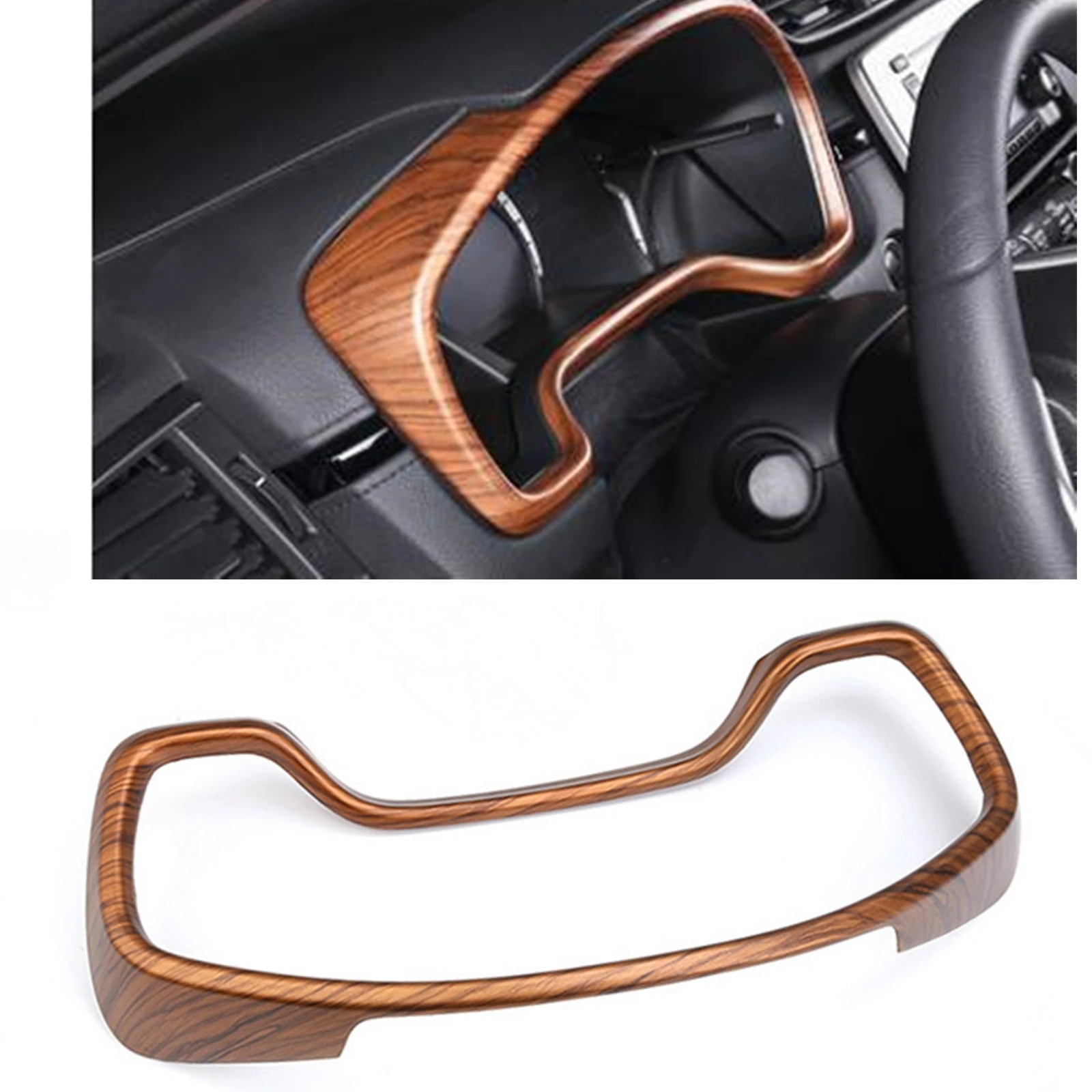 

For Honda CRV CR-V 2017-2021 Peach Wood Grain Car Dashboard Gauge Trim Center Console Dash Board Panel Cover Frame Sticker Strip
