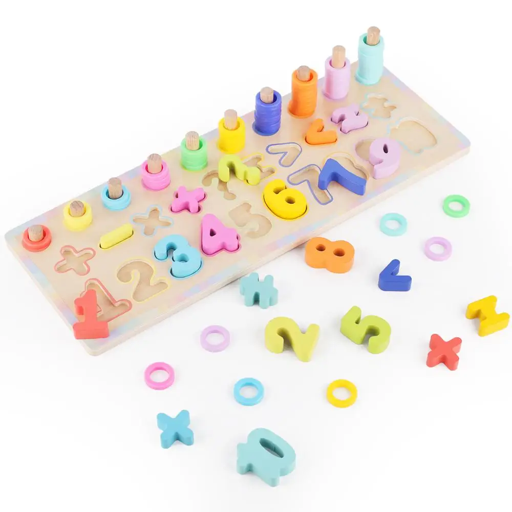 

Kids Montessori Educatief Houten Math Speelgoed Leren Wiskunde Verjaardagscadeau Voor 2 3 4 5 6 Jaar Oude Peuter Jongens meisjes