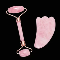 jade roller facial massage slimming face lift massager natural rose quartz stone relaxation wrinkle removal beauty skin tool