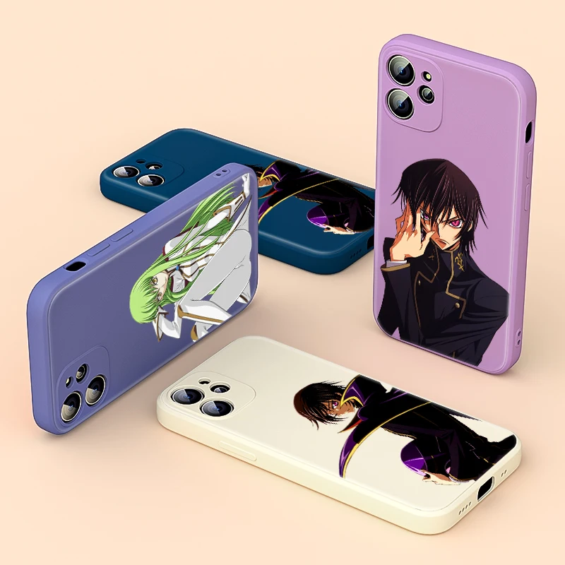 

Liquid Silicone Soft Cover For Apple IPhone 13 12 Mini 11 Pro XS MAX XR X 8 7 6 SE Plus Phone Case Anime Code Geass Lelouch