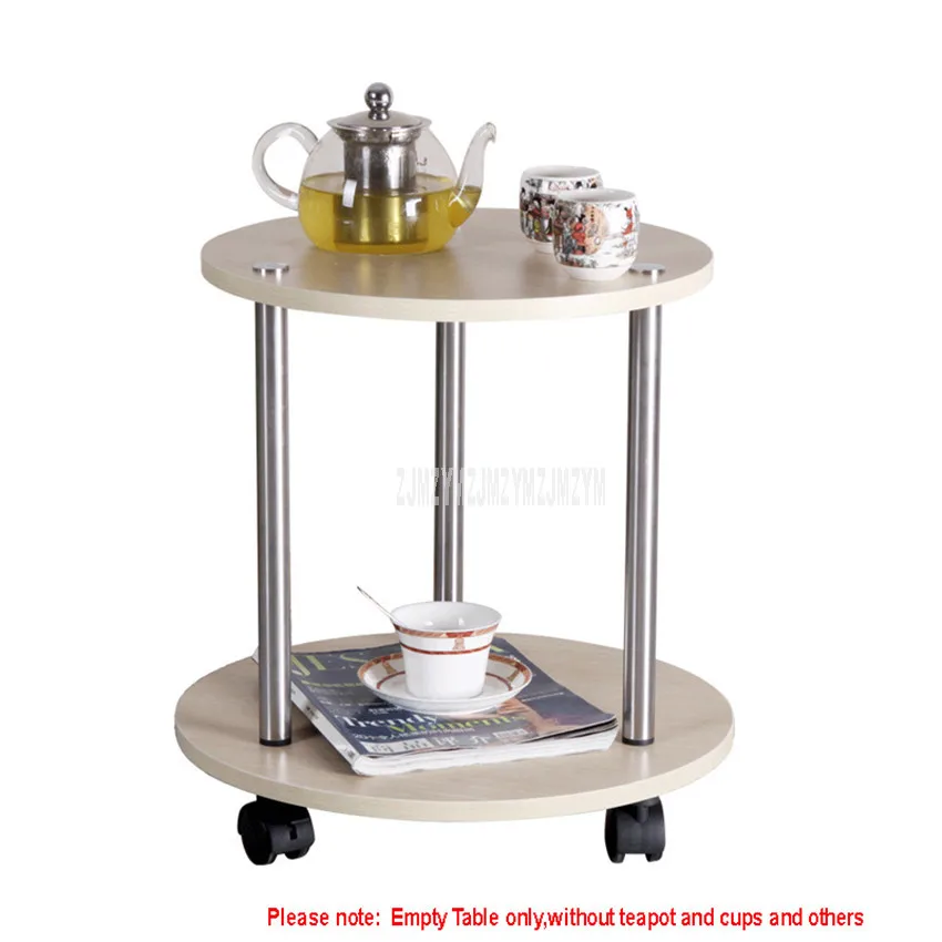 Круглый журнальный столик с колесиками креативный современный подвижный
