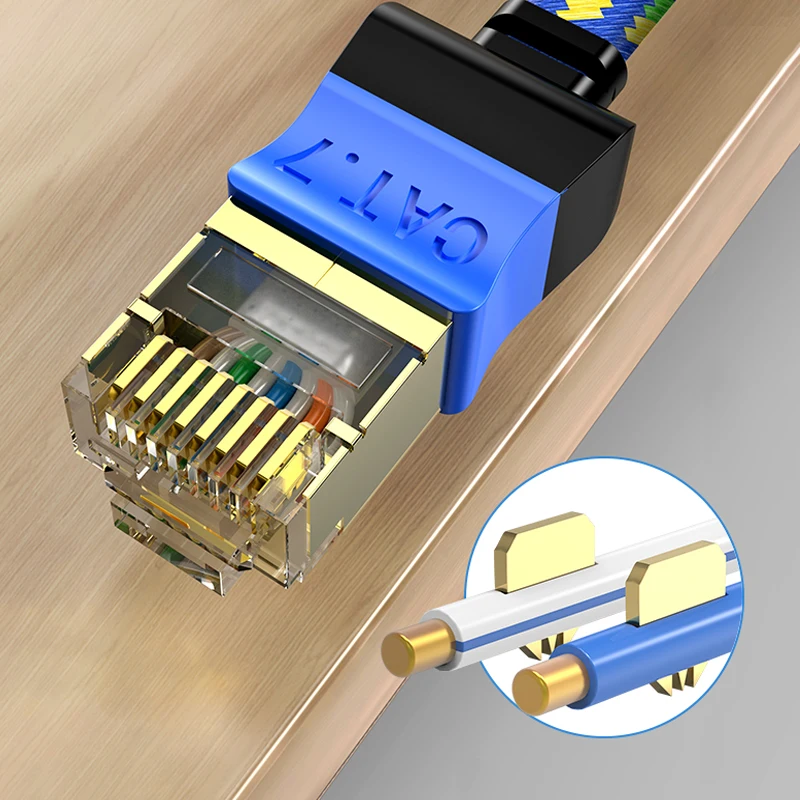 AUCAS высокоскоростной сетевой кабель rj45 соединительный Lan Ethernet CAT7 SFTP RJ45 плоский