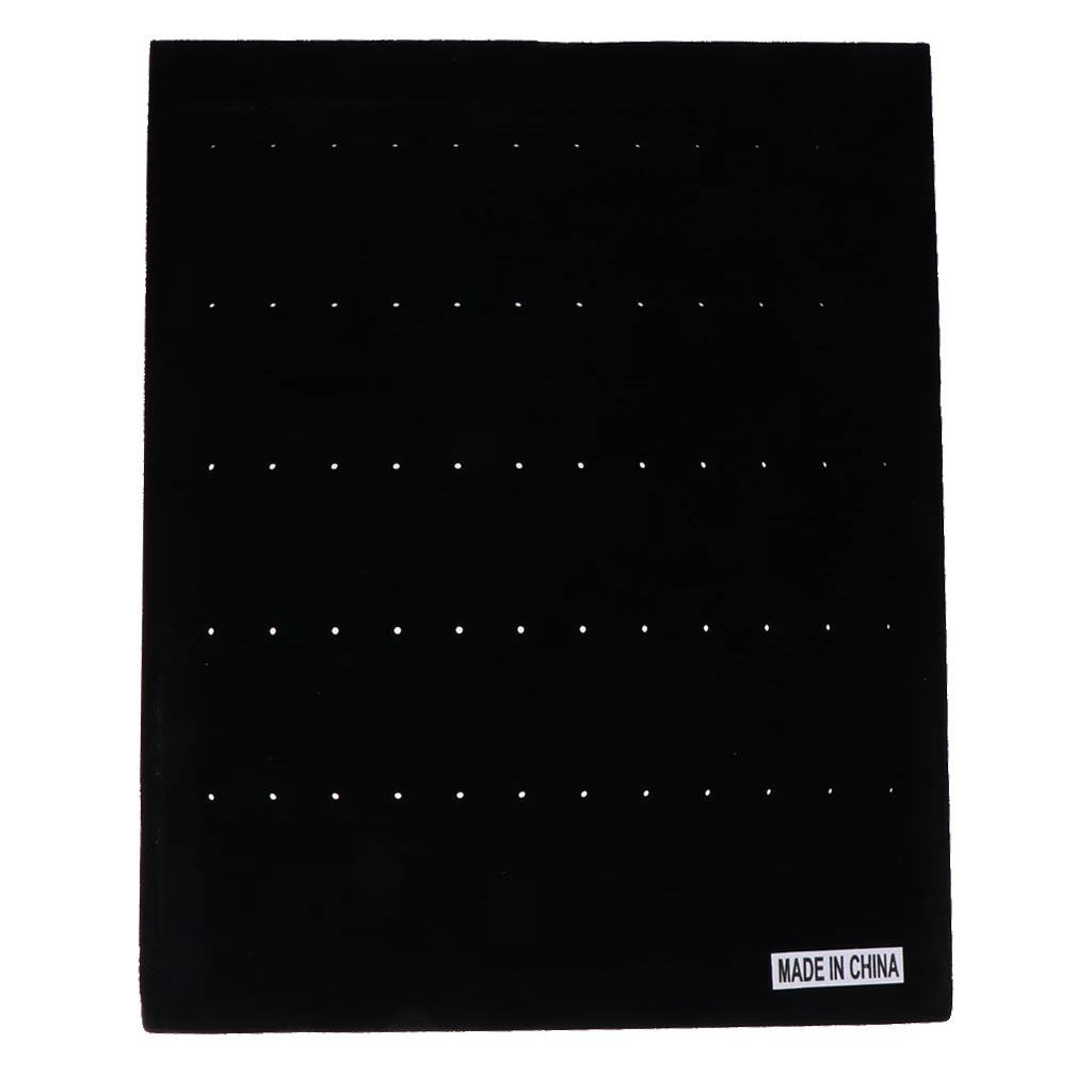 

60-Hole Velvet Jewelry Frame Stand L-type Plastic Display Rack 3 Colors