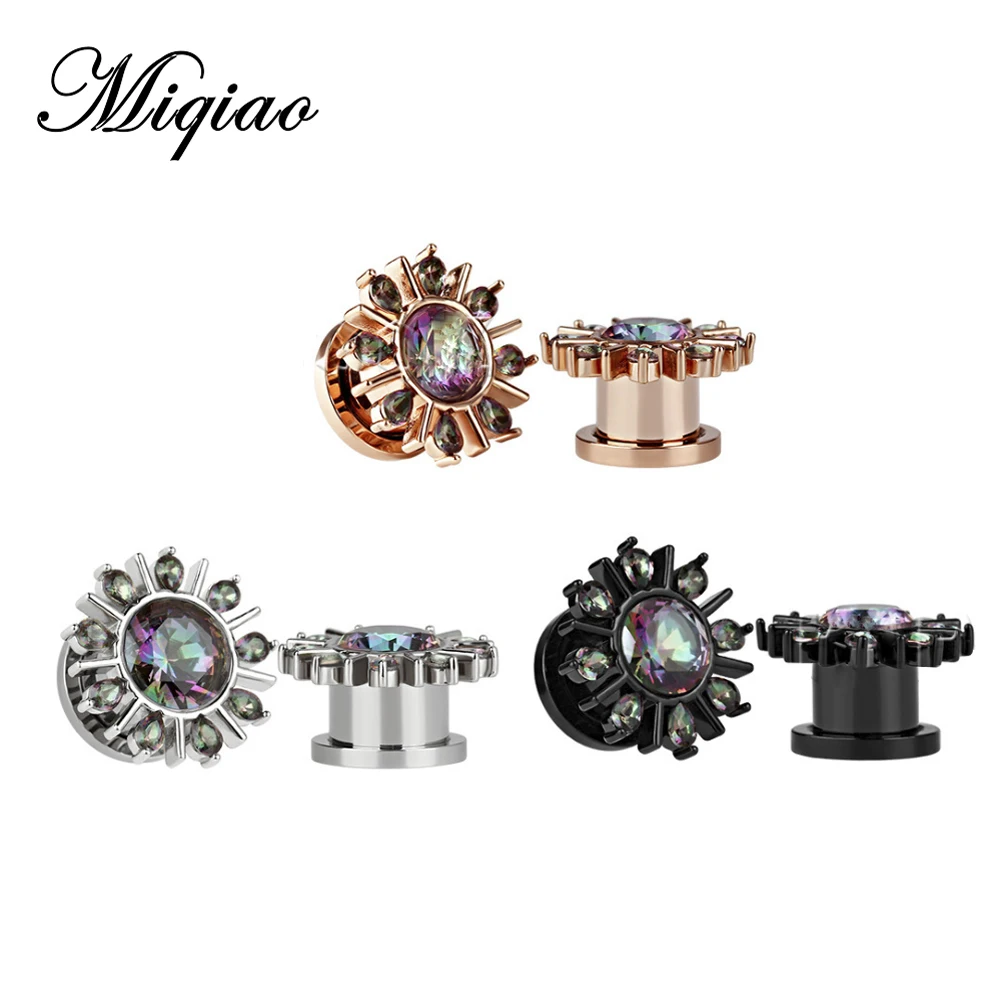 

Miqiao 1 piece Retro Stainless Steel Body Piercing Pulley Earrings Jewelry Ear Spreader Auricle