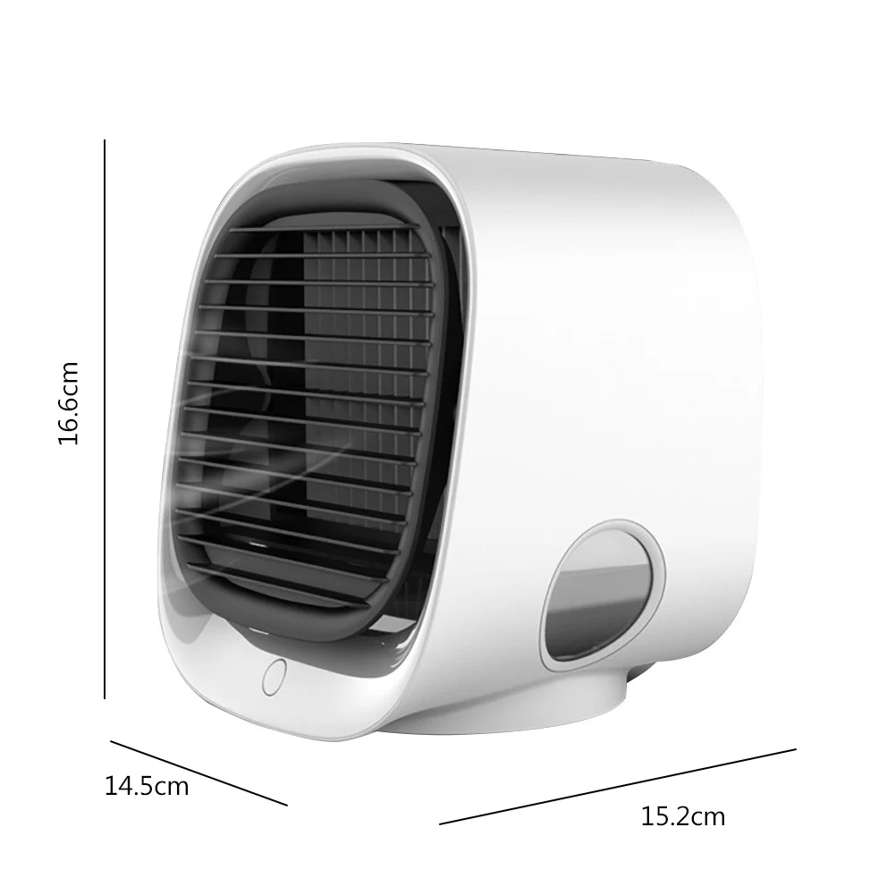 

Portable Multi-function Mini USB LED Silent Air Conditioner Humidifier Purification Cooler Anion Cooling Fan With Night Light