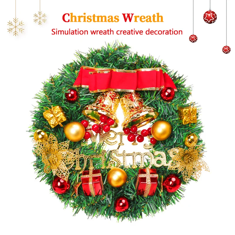 

New Christmas Wreath 30cm Christmas Garland Hanging Ornament Front Door Wall Decorative Decor Christmas Tree Red Berry Wreath
