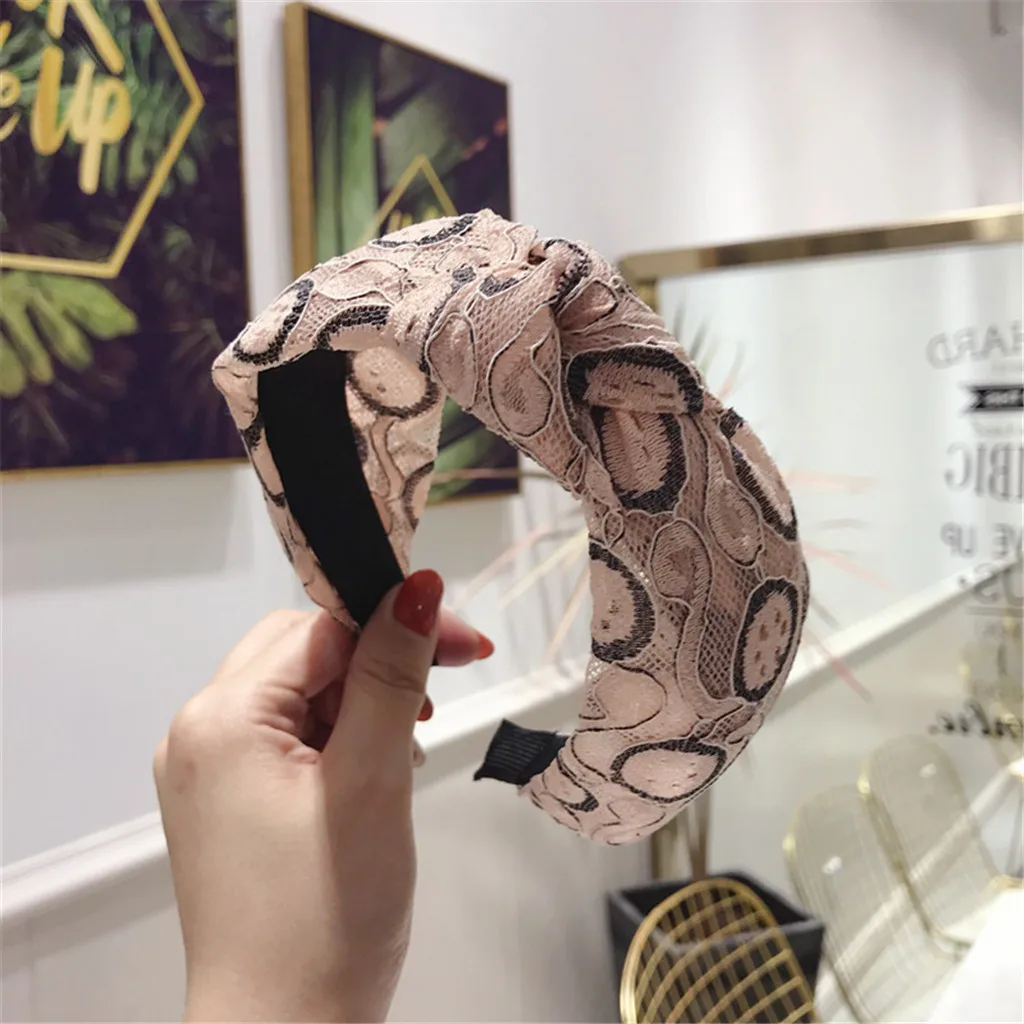 Круглая Кружевная повязка на голову аксессуары Женская тканевая художественная