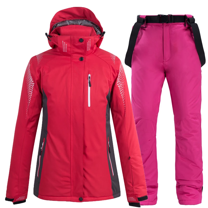 Ing Sets Waterproof Breathable Outdoor Sports Ski Jackets + Bibs Snow Pants