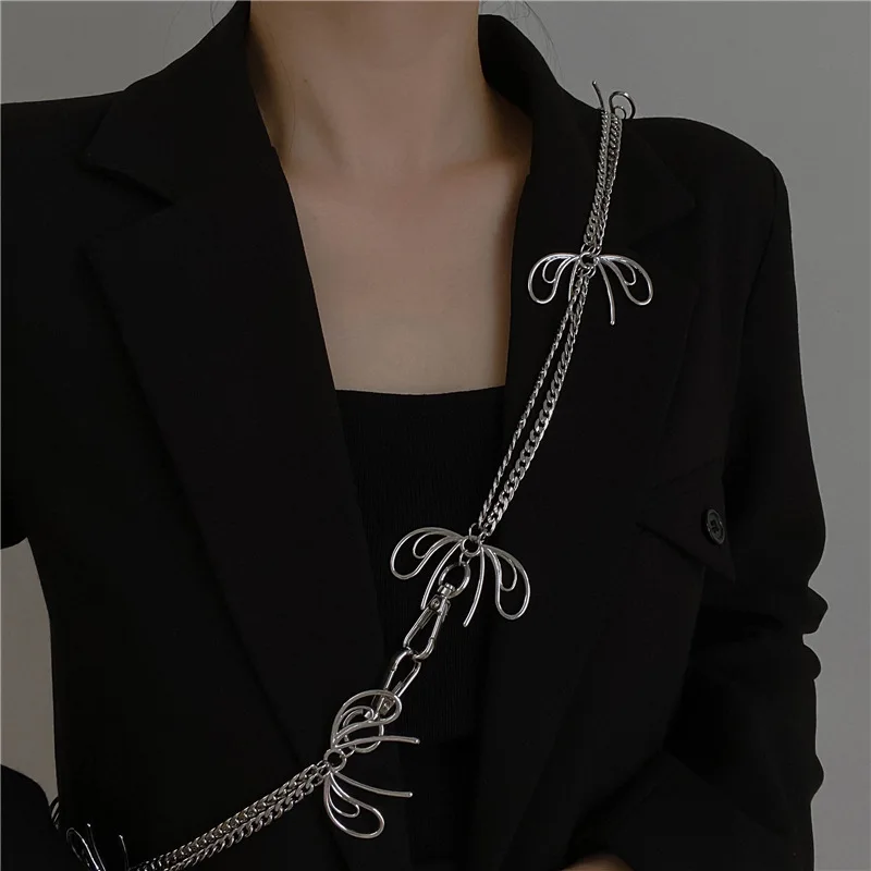 

Accessories: sweet cool hot girl suit decoration diagonal cross chain body chain metal European and American summer punk waist c