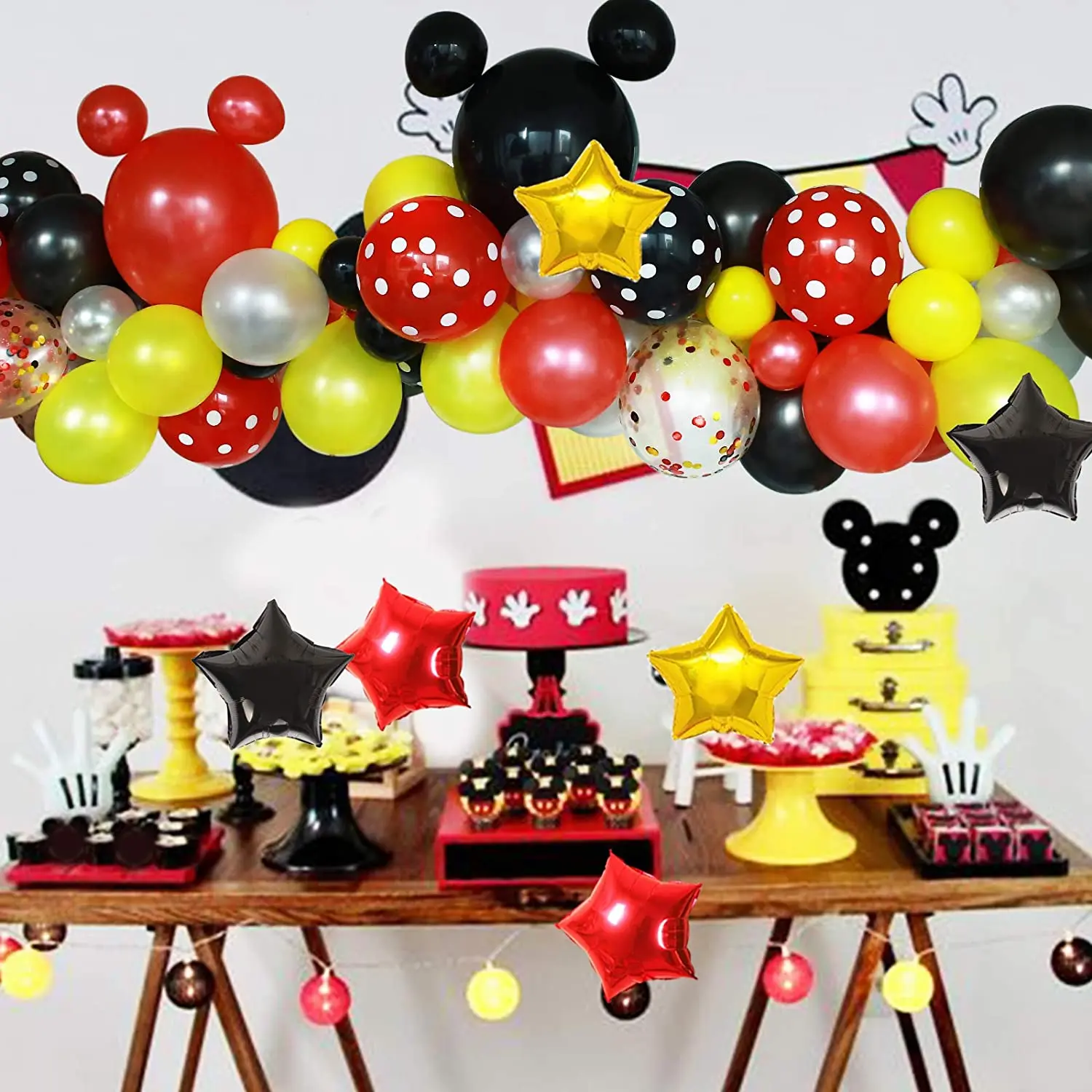 

Mickey Mouse Theme Birthday Party Latex Balloons Color Confetti Balloons for Kids Baby shower Birthday Party Decoration Supplies