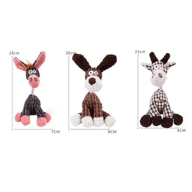 Funny Donkey Shaped Plush Dog Squeaky Toys Corduroy Small Large Dogs Interactive Bite Resistant Toy Pets Accessories Supplies 6