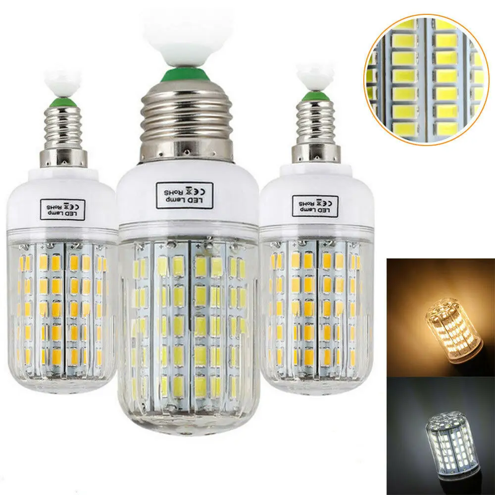 

E27 110V 12W 15W 20W 25W 30W LED Corn Light Bulbs Screw Base Bright White Cool Warm Lamp 5730 SMD Home Lamp Ampoule Chandelier