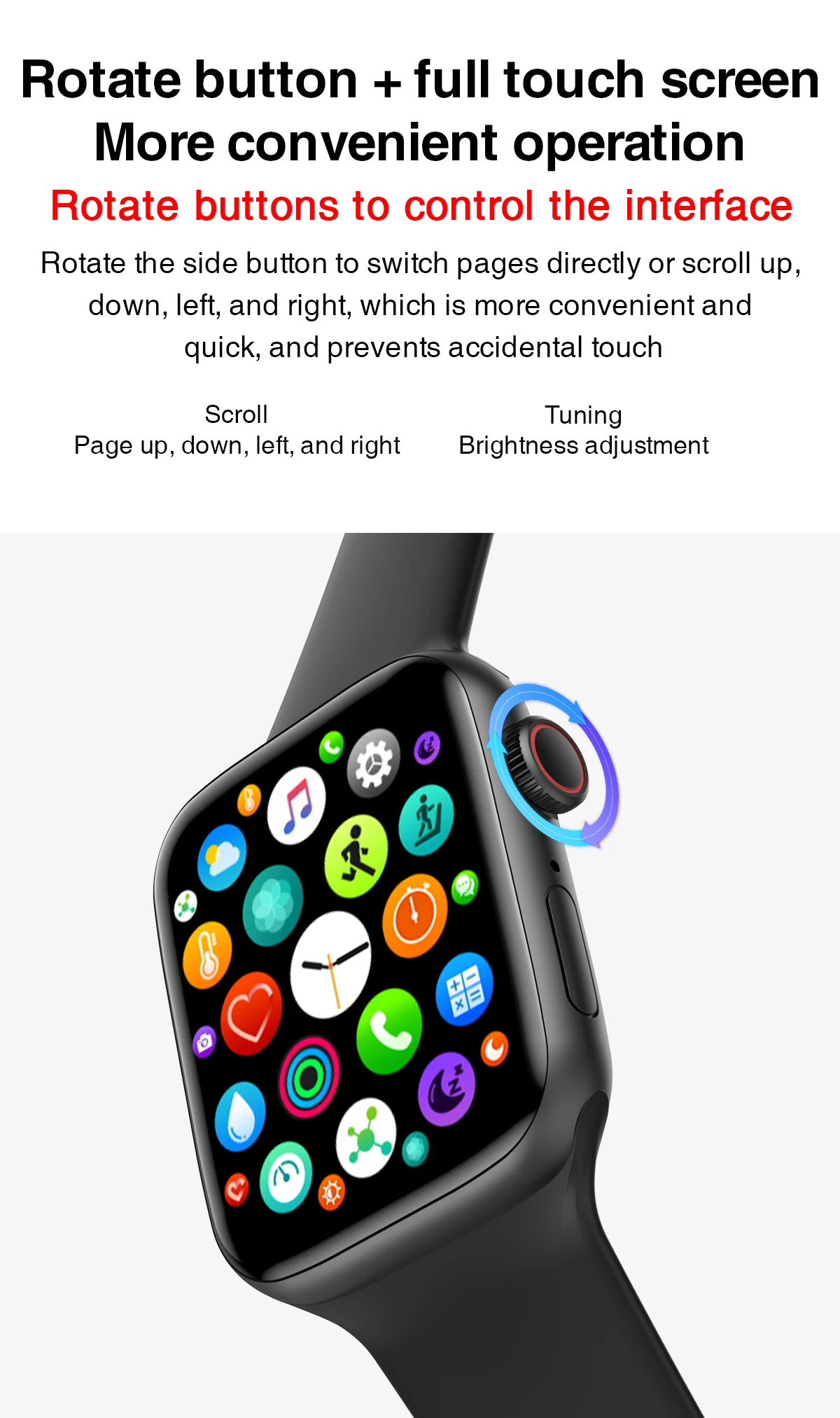 Водонепроницаемые Смарт-часы с цветным сенсорным экраном 1 75 дюйма пульсометром