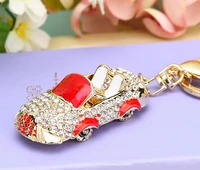 crystal car keychain party party small gift diamond lady bag pendant metal key chain ring gold plated explosion