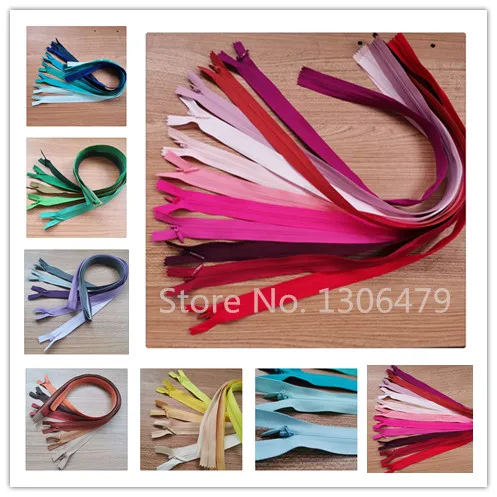 

10Pieces/Lot #3 55cm/65cm/75cm Length Invisible Fabric Zipper Multicolor Wedding Dress Clothing Sewing Accessories RS3043