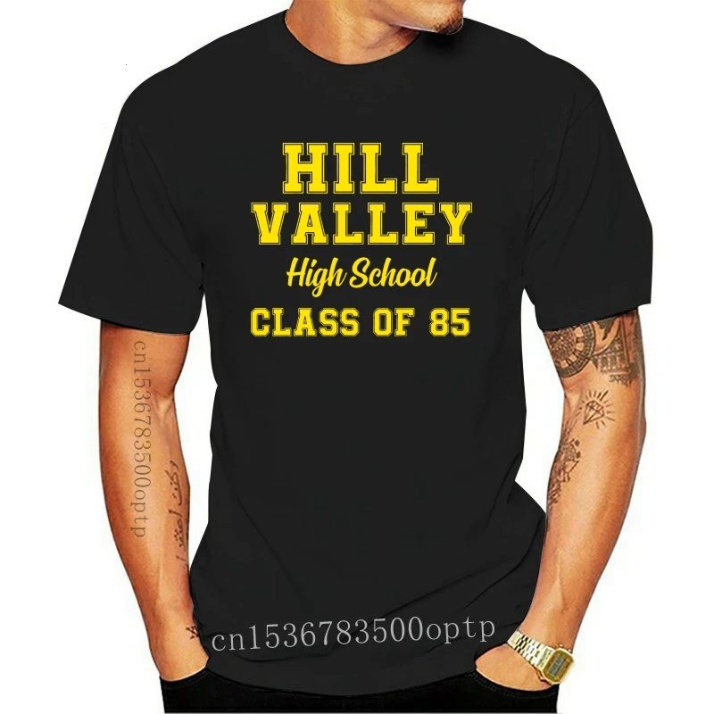 Back To The Future футболка Hill Valley High School Marty Mcfly Doc Эммет коричневый новые мужские весенне