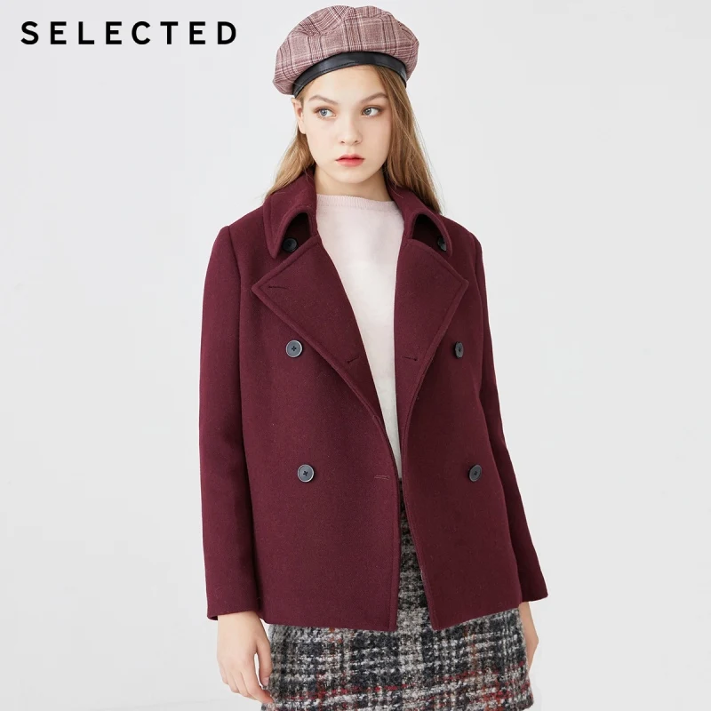 Женское шерстяное пальто с отложным воротником S | 419427520 Женская одежда