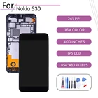 Оригинальный сенсорный ЖК-экран 4,0 дюймов для Nokia Lumia 530, дигитайзер в сборе для Nokia Lumia 530, дисплей с рамкой для замены телефона