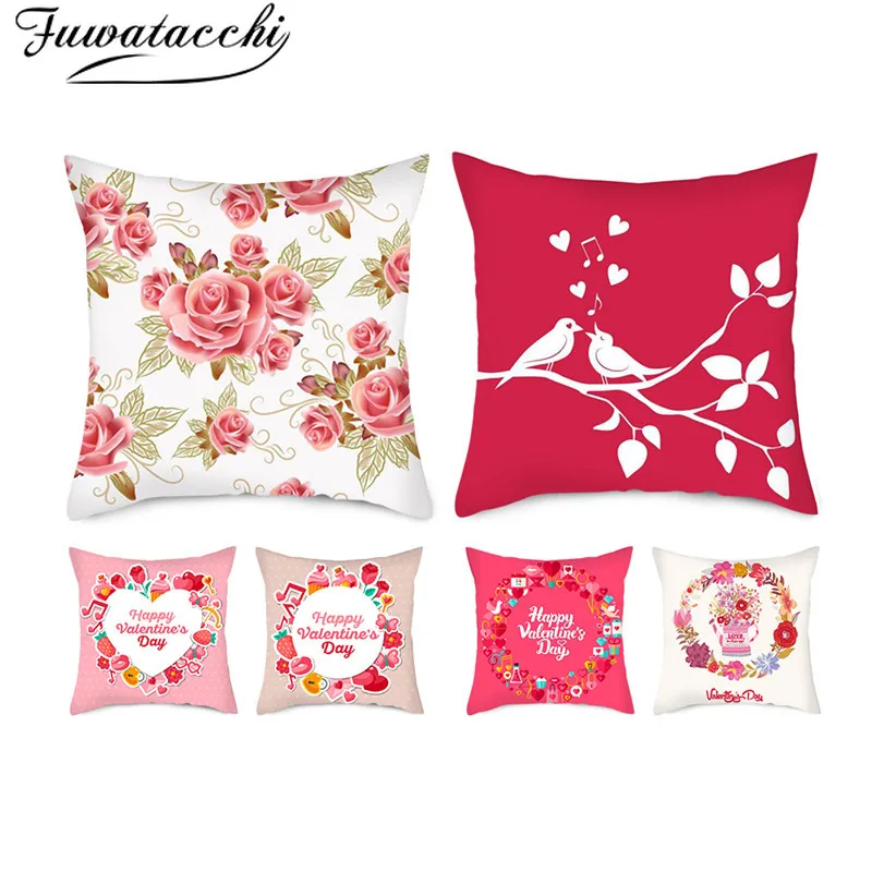 

Fuwatacchi Pure Linen Cushion Cover Panda Birdie Flower Love Pillow Cover for Home Chair Sofa Decorative Pillowcases 45x45 Cm
