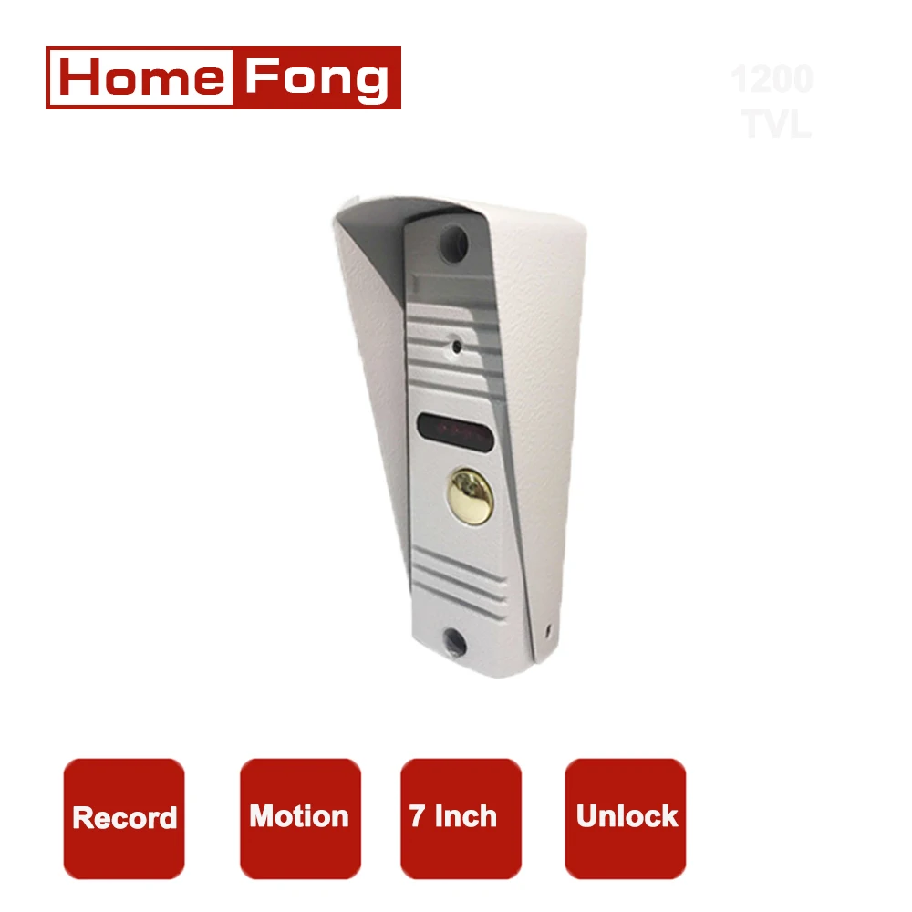 homefong 7 inch wired video intercom system doorbell camera with monitor door phone 1200tvl unlock sd card motion alarm free global shipping