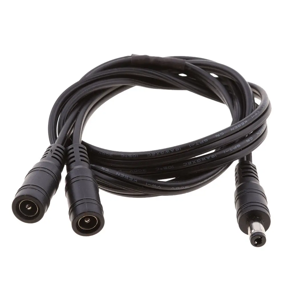

DC Power 1 Female to 2 Male Splitter 2.1*5.5mm 12V Pigtail Cable Plug Wire For CCTV