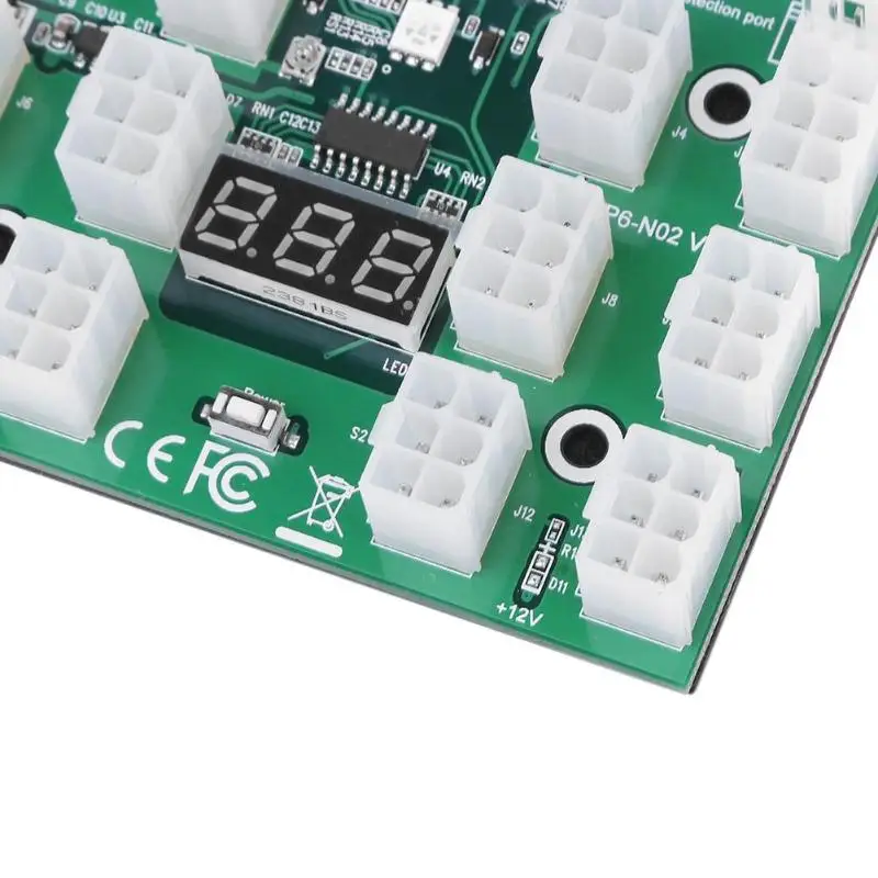 12 X 6Pin адаптер питания 3 цвета светодиодный 12V Breakout Board конвертер для HP сервера GPU DPS